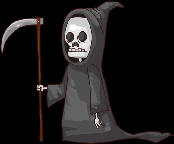 Cartoon Grim Reaper Standing