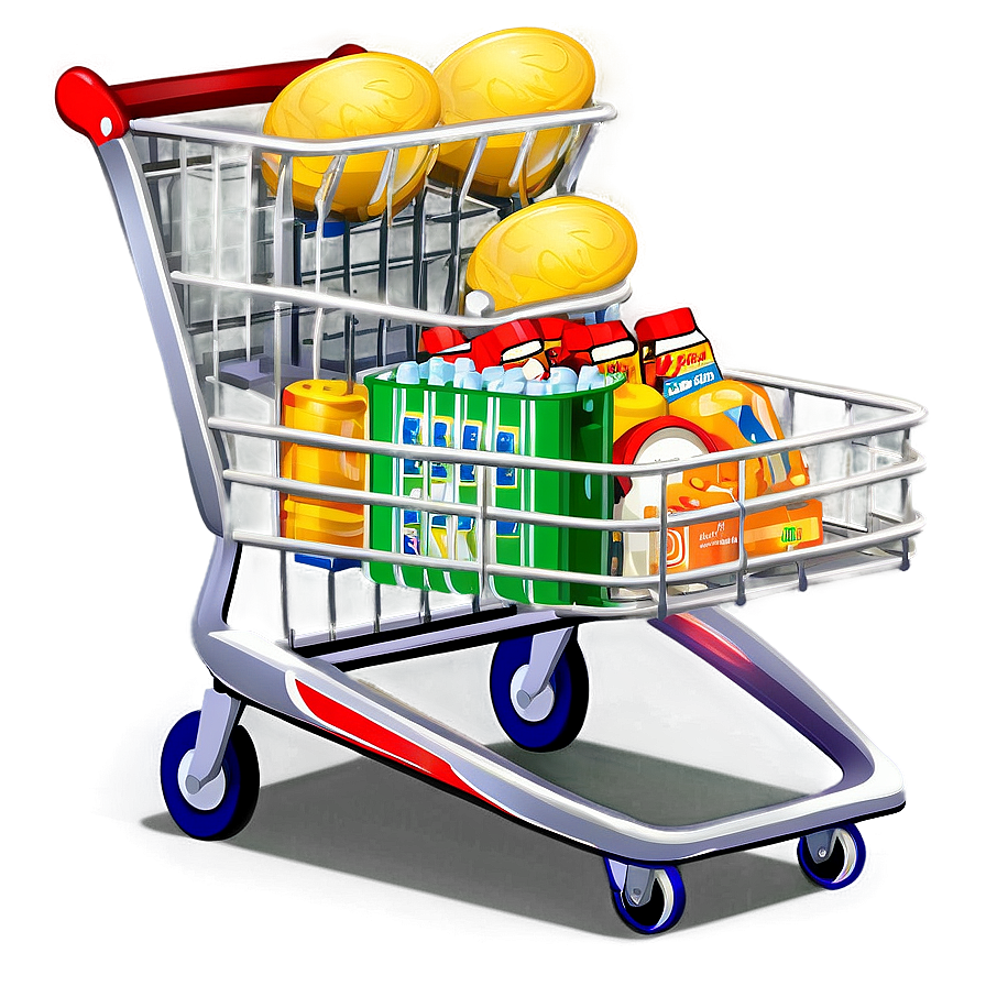 Cartoon Grocery Cart Png Bay