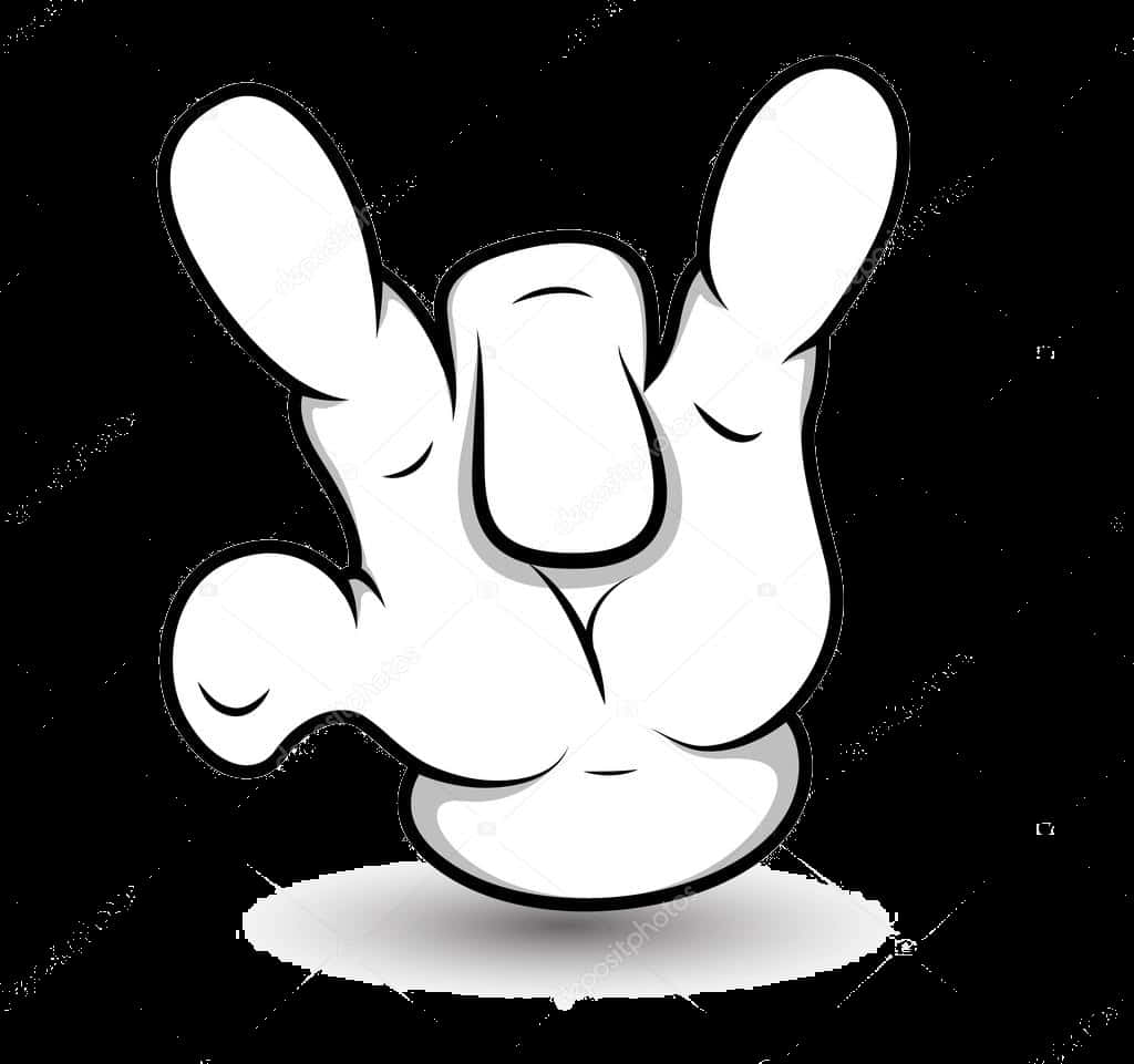 Cartoon Hand Gesture Middle Finger