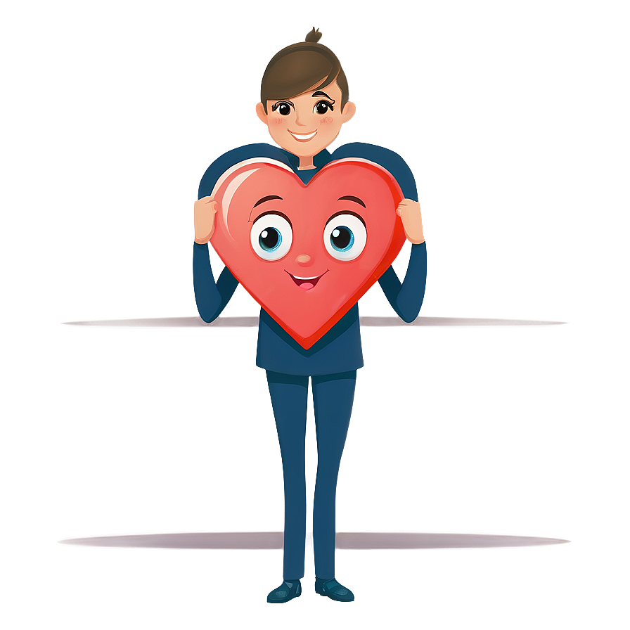 Cartoon Heart Character Png A