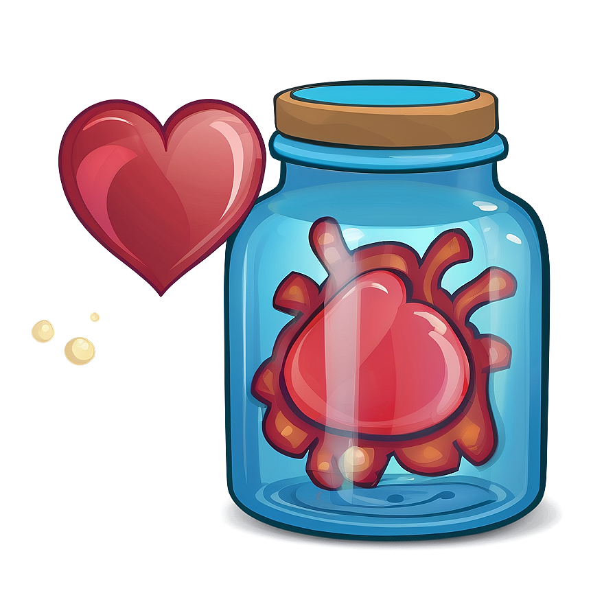 Cartoon Heart In A Jar Png 93