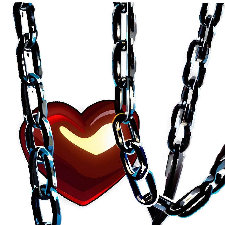 Cartoon Heart In Chains Png Twx