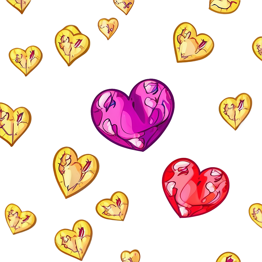 Cartoon Heart Pattern Png Woj70