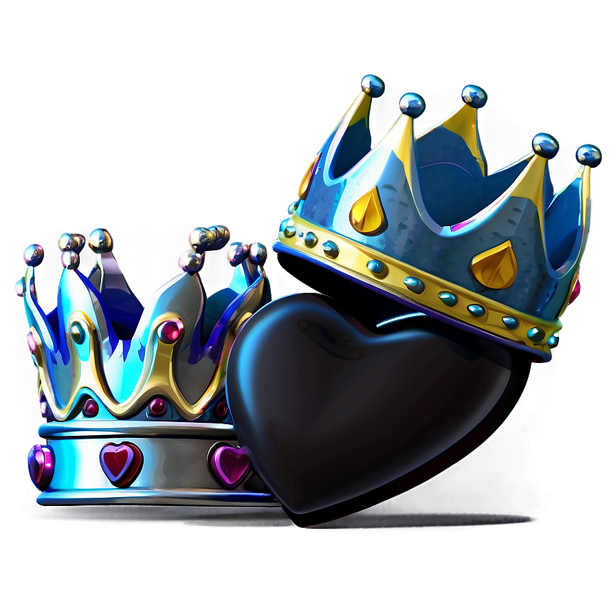 Cartoon Heart With Crown Png 06132024