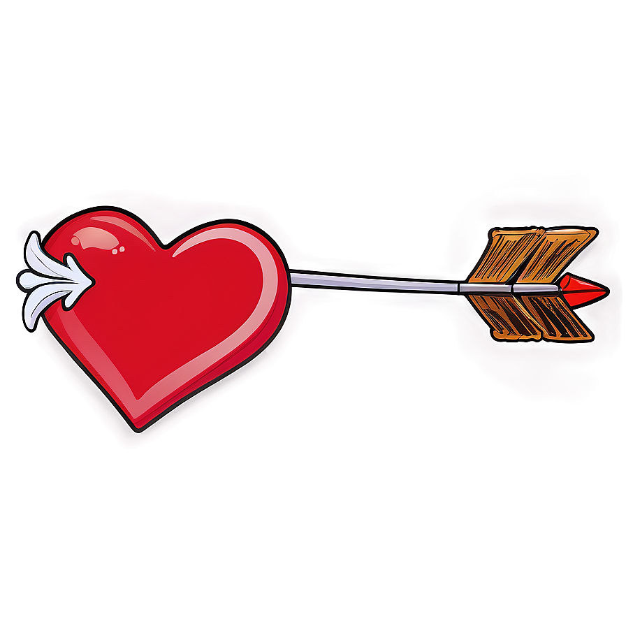 Cartoon Heart With Cupid Arrow Png 53