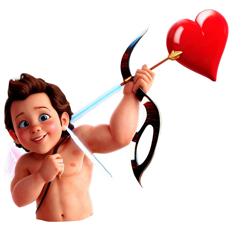 Cartoon Heart With Cupid Arrow Png Qpc