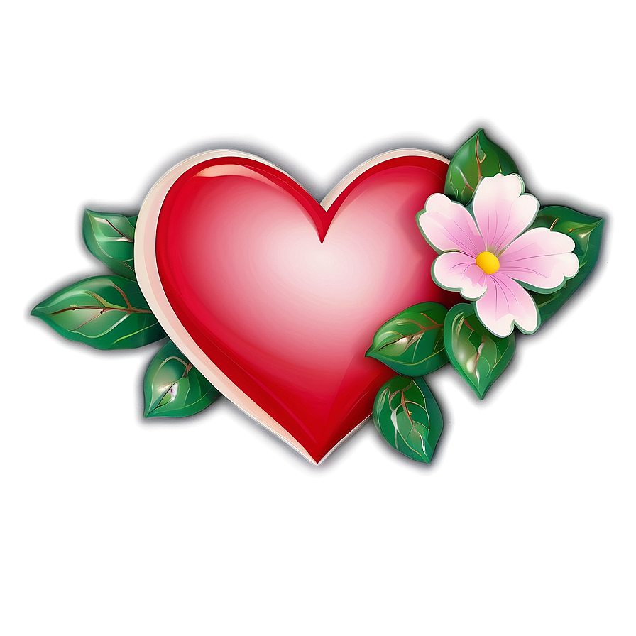 Cartoon Heart With Flowers Png 51