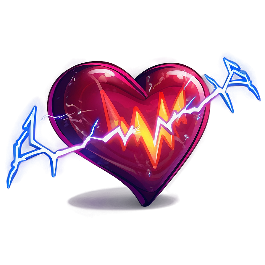 Cartoon Heart With Lightning Png 06132024