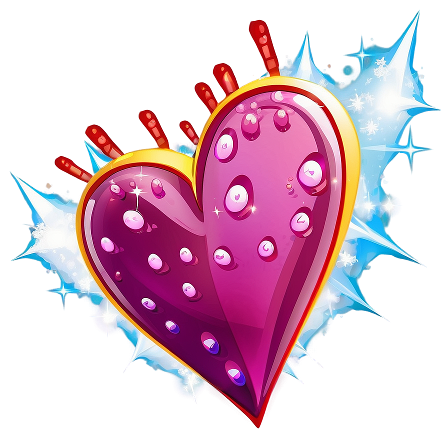 Cartoon Heart With Sparkles Png Ktj