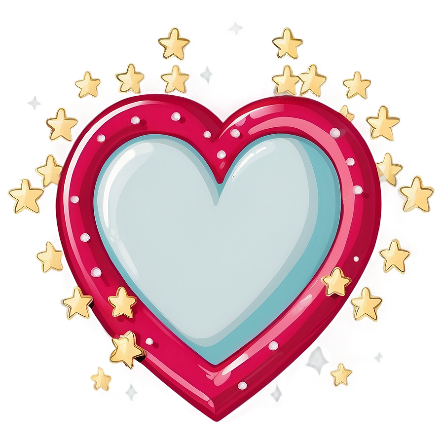 Cartoon Heart With Stars Png Lss85