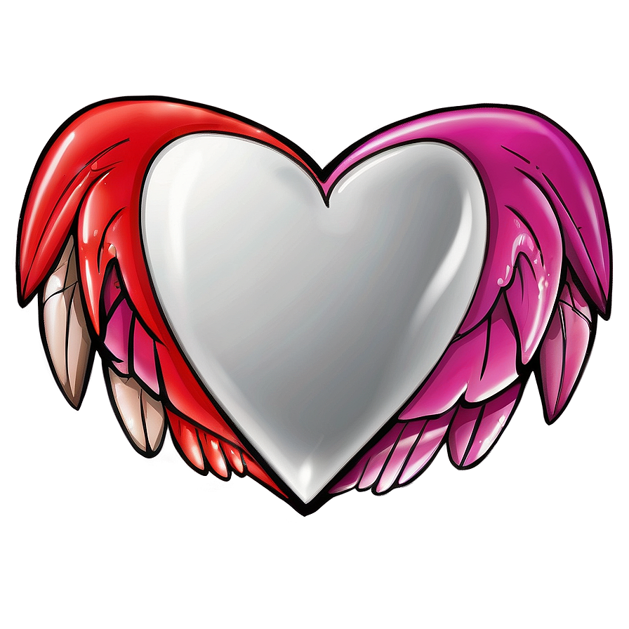 Cartoon Heart With Wings Png 67