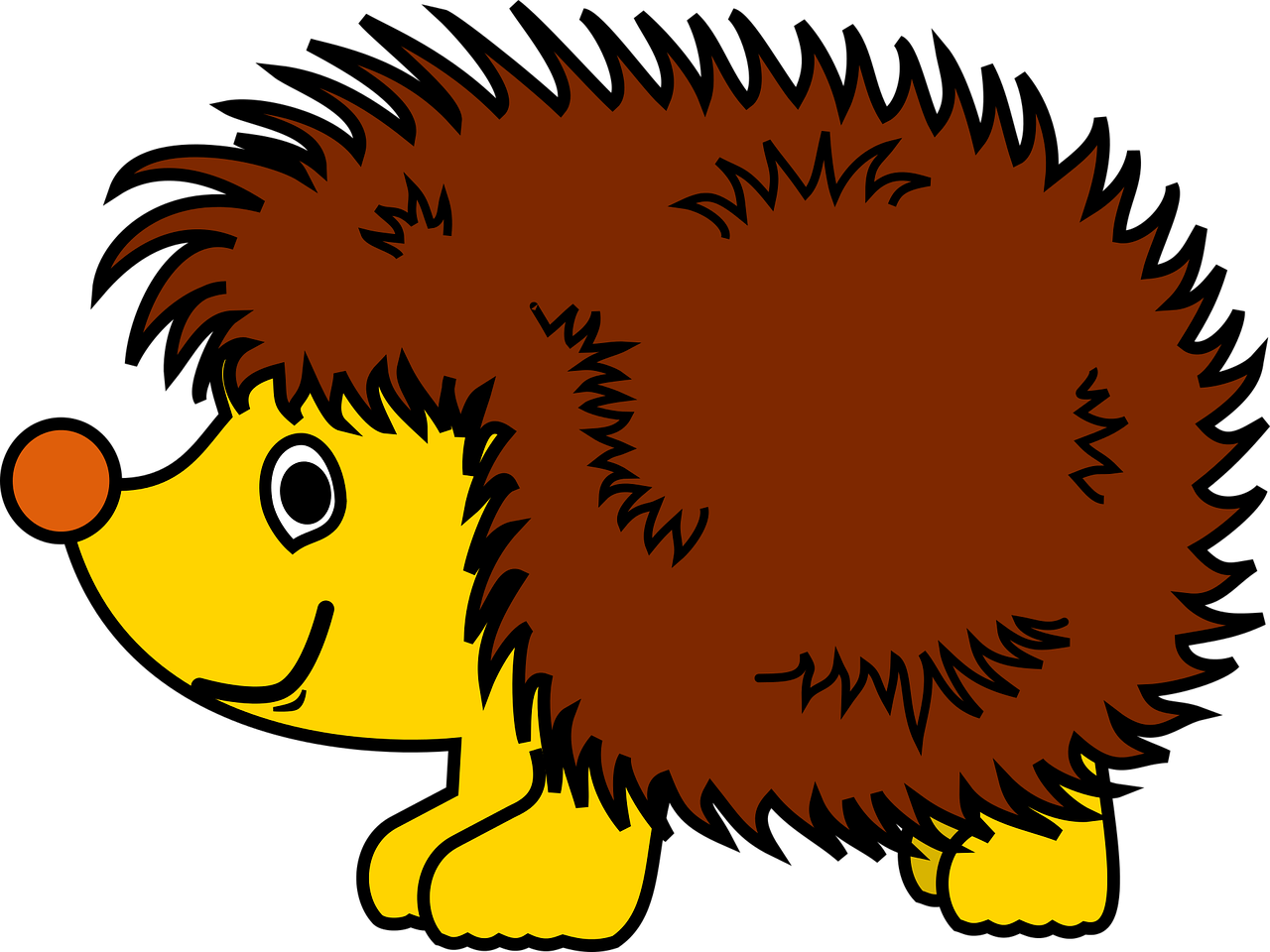 Cartoon Hedgehog Side View