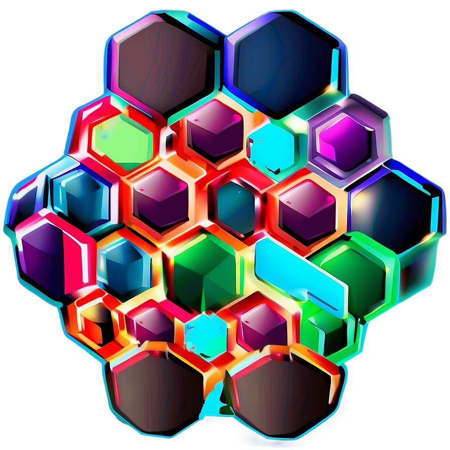 Cartoon Hexagon Pattern Png Oxn