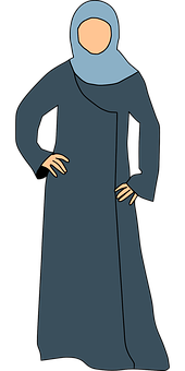 Cartoon Hijab Wearing Woman Standing