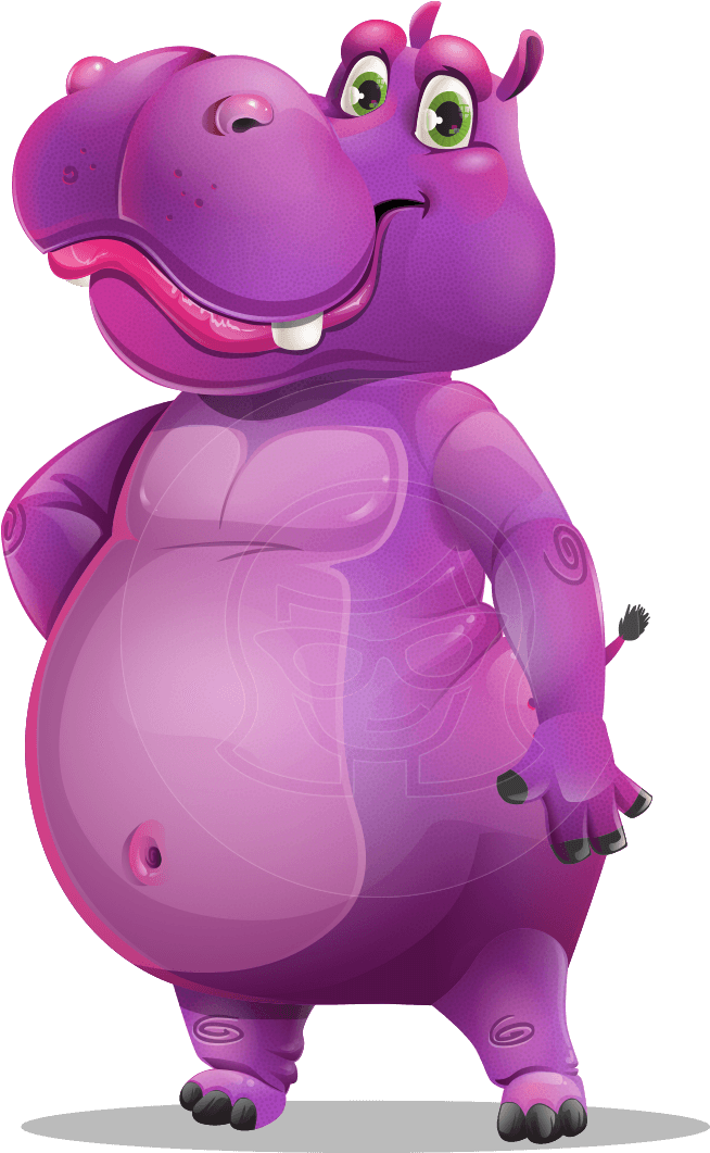 Cartoon Hippo Standing Pose