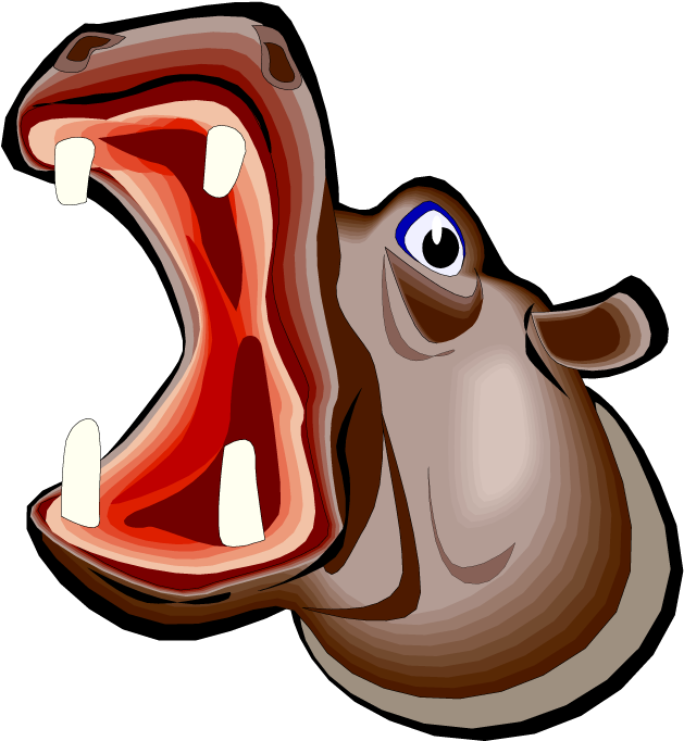 Cartoon Hippo Yawning