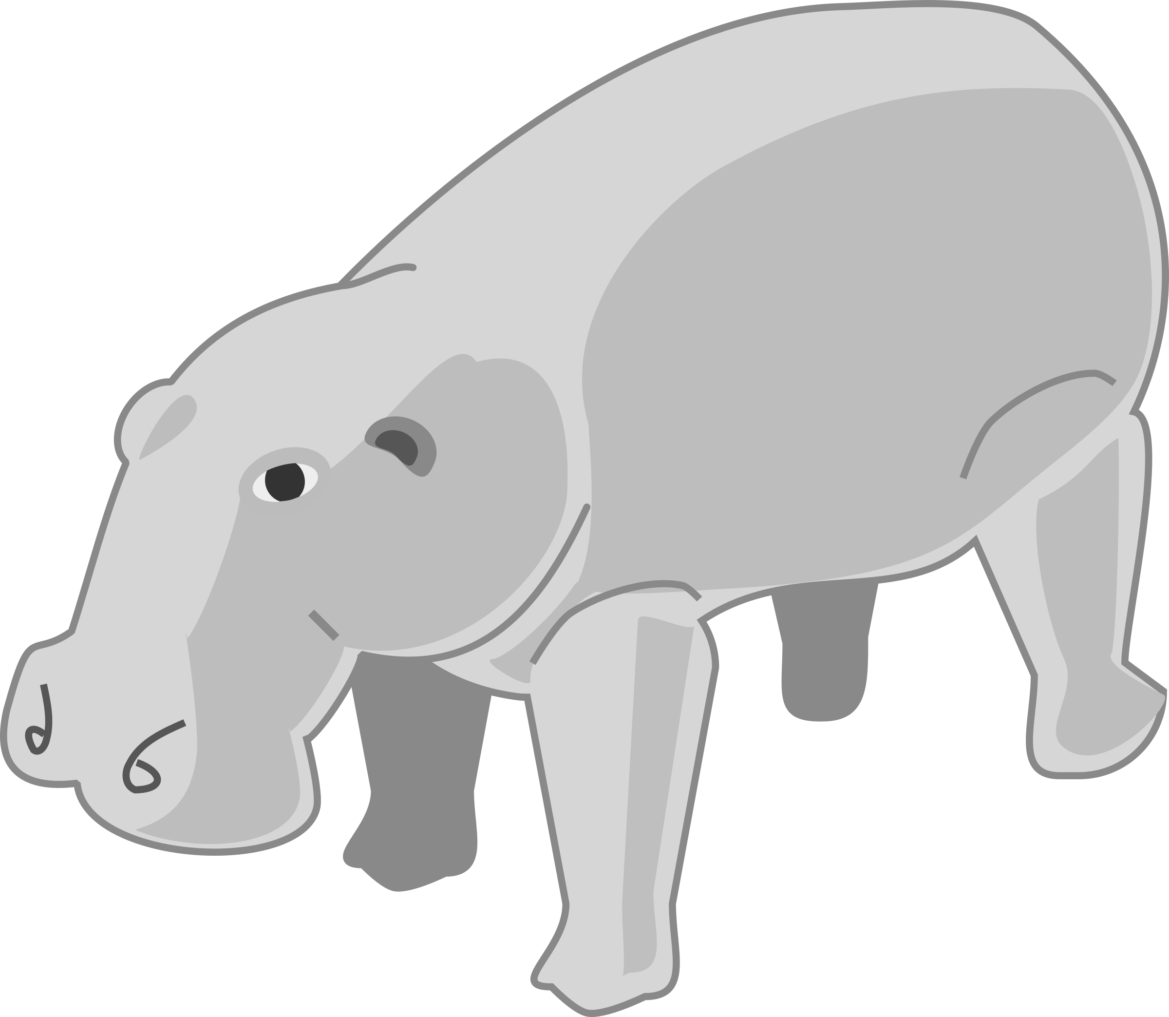 Cartoon Hippopotamus Standing