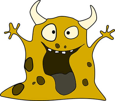 Cartoon Horned Alien Creature