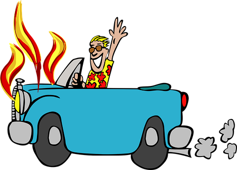 Cartoon Hotrod Flames Joyride