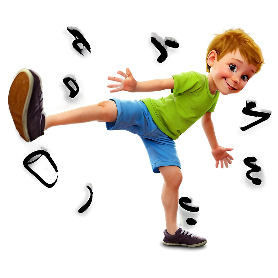 Cartoon Kid Doing Cartwheel Png Pec