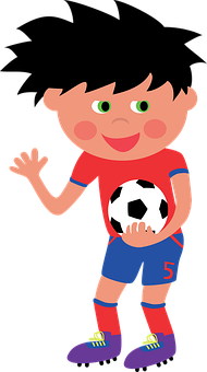 Cartoon Kid Football Player