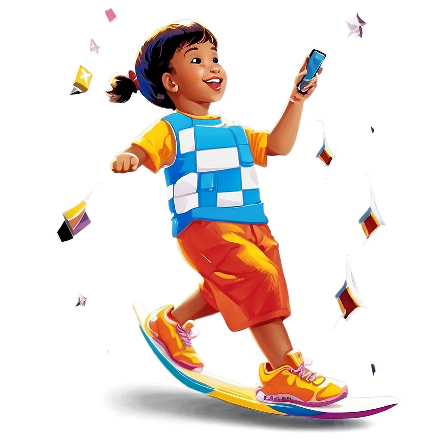 Cartoon Kid Playing Png Tup