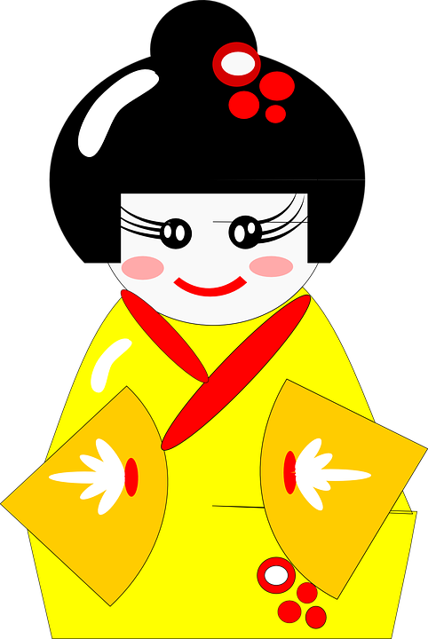 Cartoon Kimono Doll Graphic