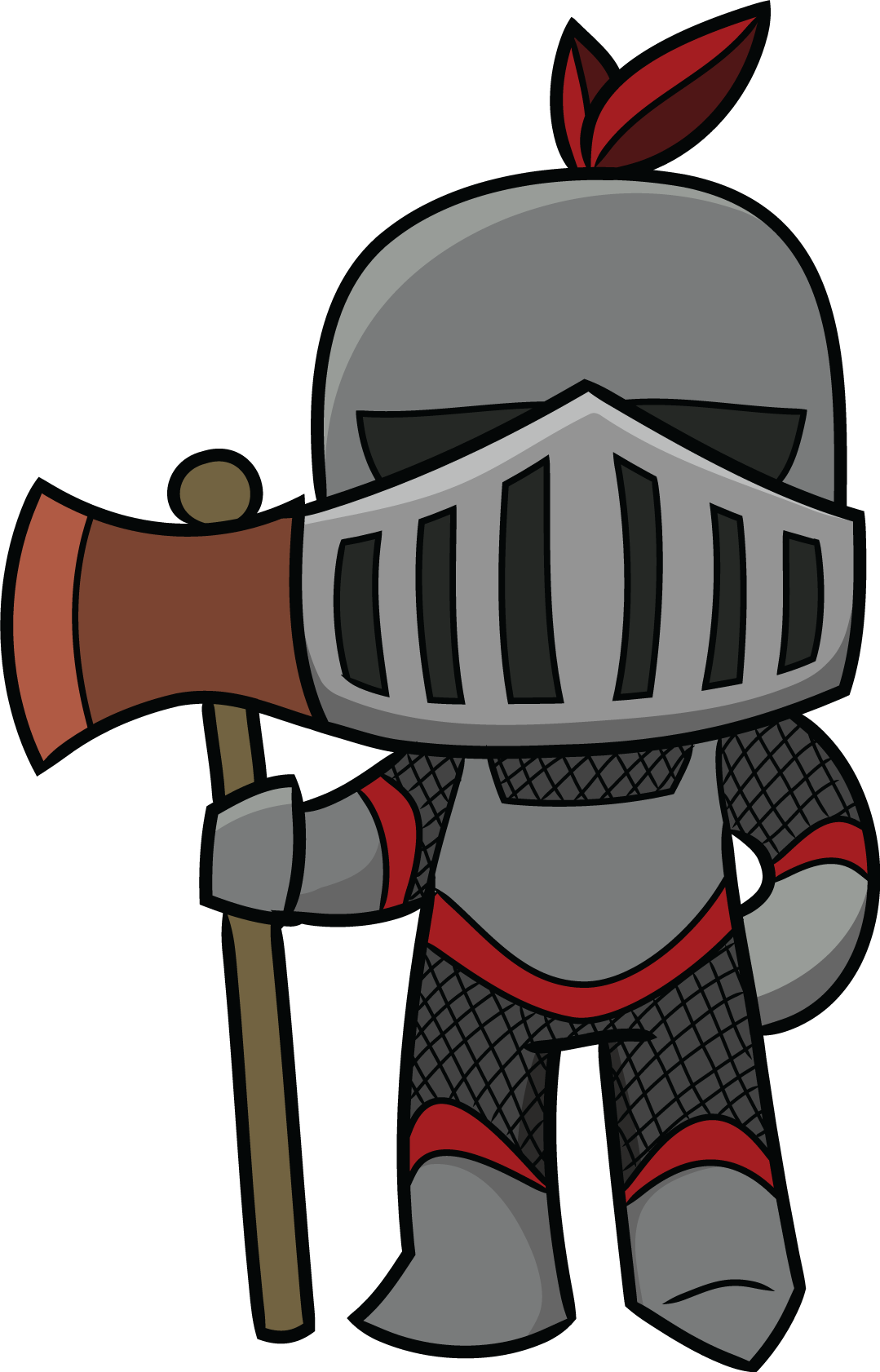 Cartoon Knight With Axe