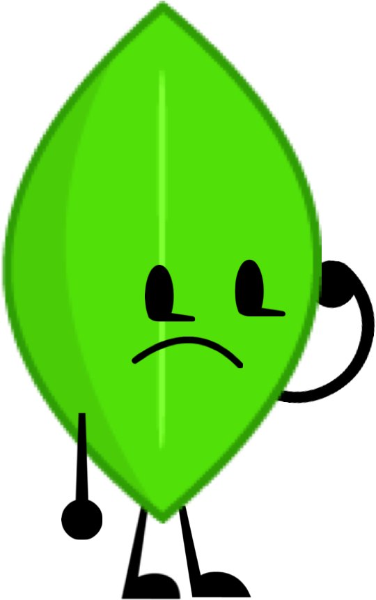 Cartoon Leaf Character Unhappy Expression