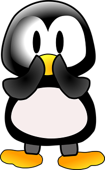 Cartoon Linux Penguin Graphic