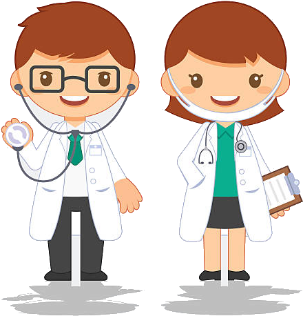 Cartoon Maleand Female Doctors Clipart