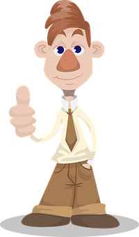 Cartoon Man Giving Thumbs Up