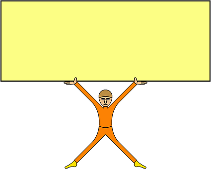 Cartoon Man Holding Up Background