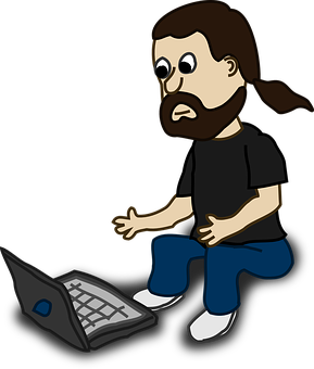 Cartoon Man With Laptop Illustration