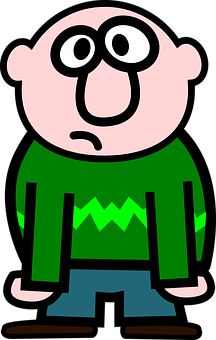 Cartoon Manin Green Sweater