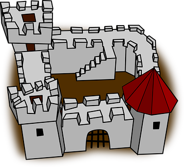 Cartoon Medieval Castle Illustration