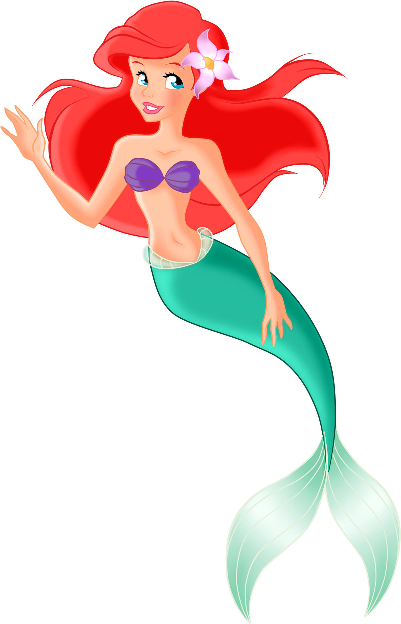 Cartoon Mermaid Waving