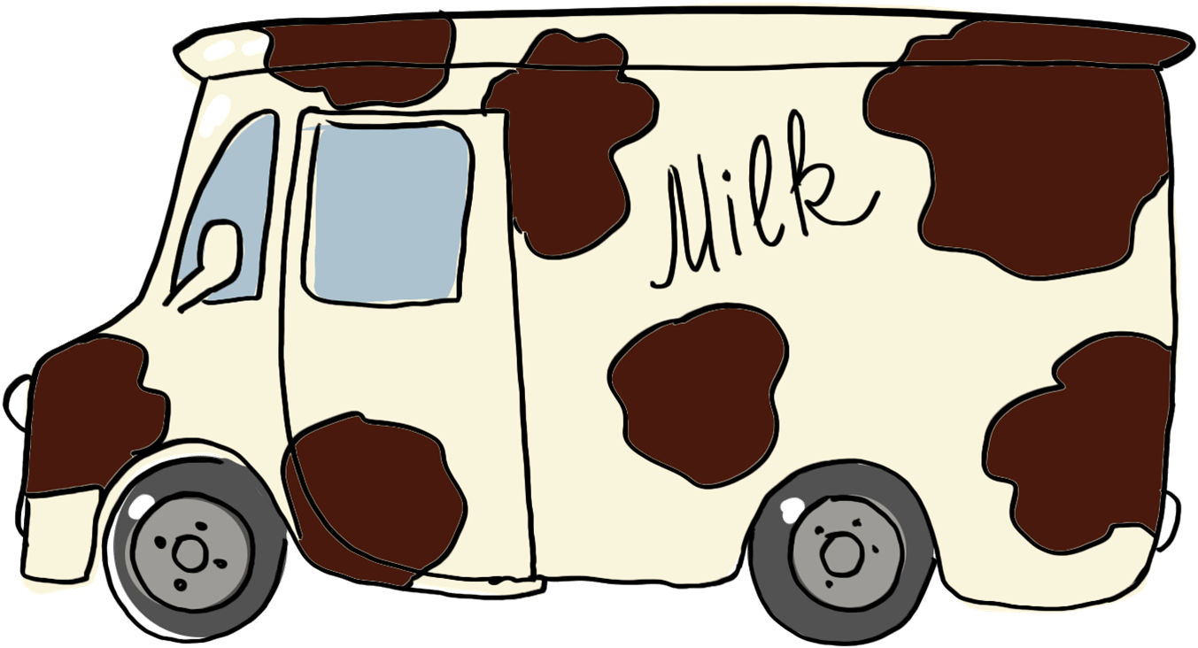 Cartoon Milk Delivery Van