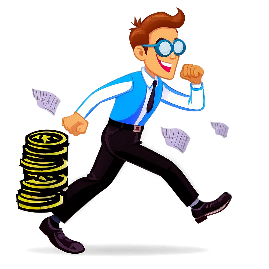 Cartoon Money Chase Png Tni