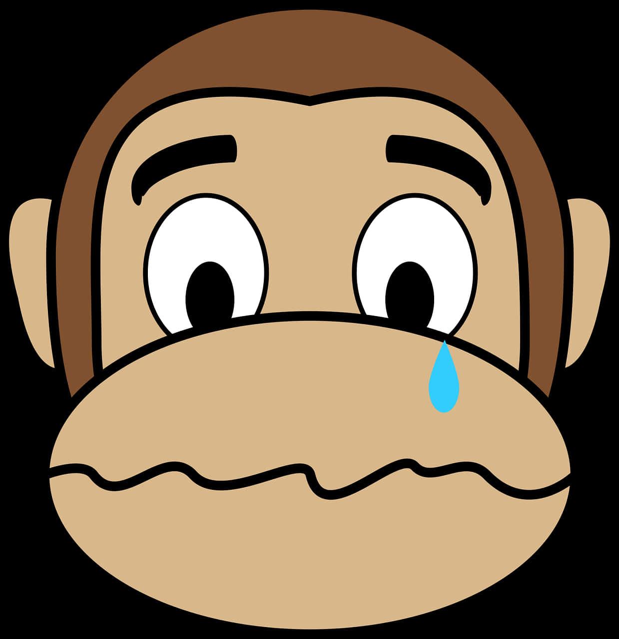 Cartoon Monkey With Tear
