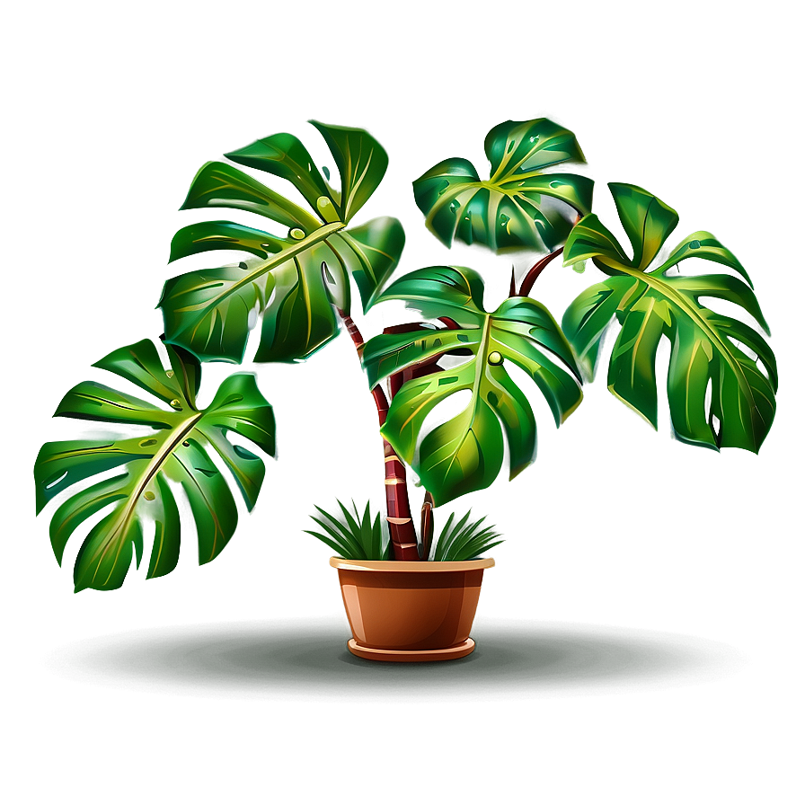 Cartoon Monstera Plant Png 05232024