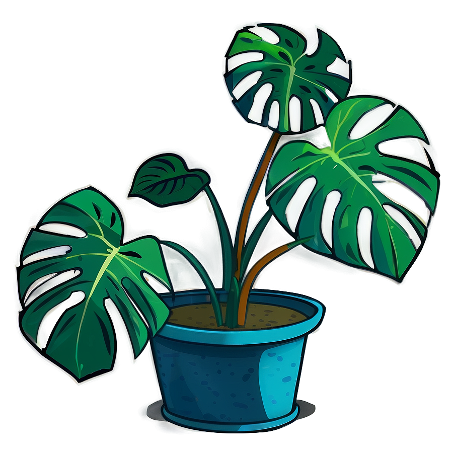 Cartoon Monstera Plant Png 05232024