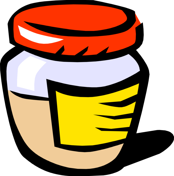 Cartoon Mustard Jar Clipart