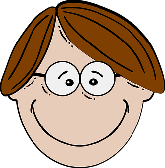 Cartoon Nerd Character Head