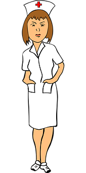 Cartoon Nurse Standing Clipart