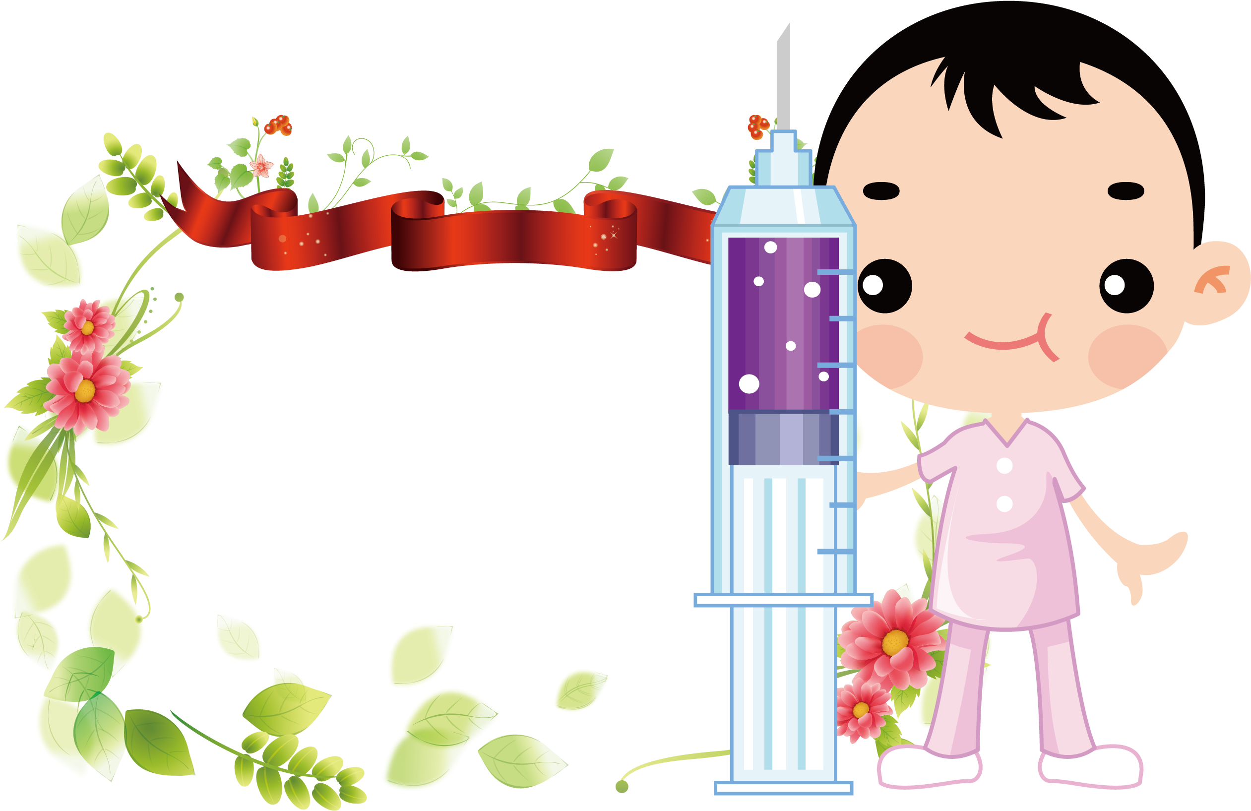 Cartoon Nurse With Giant Syringe