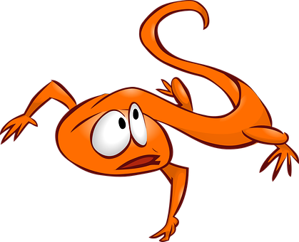 Cartoon Orange Lizard Illustration