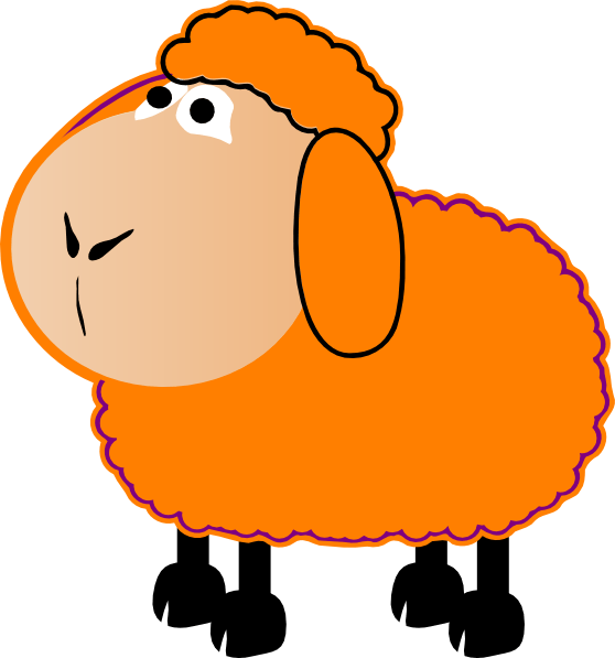 Cartoon Orange Sheep Illustration