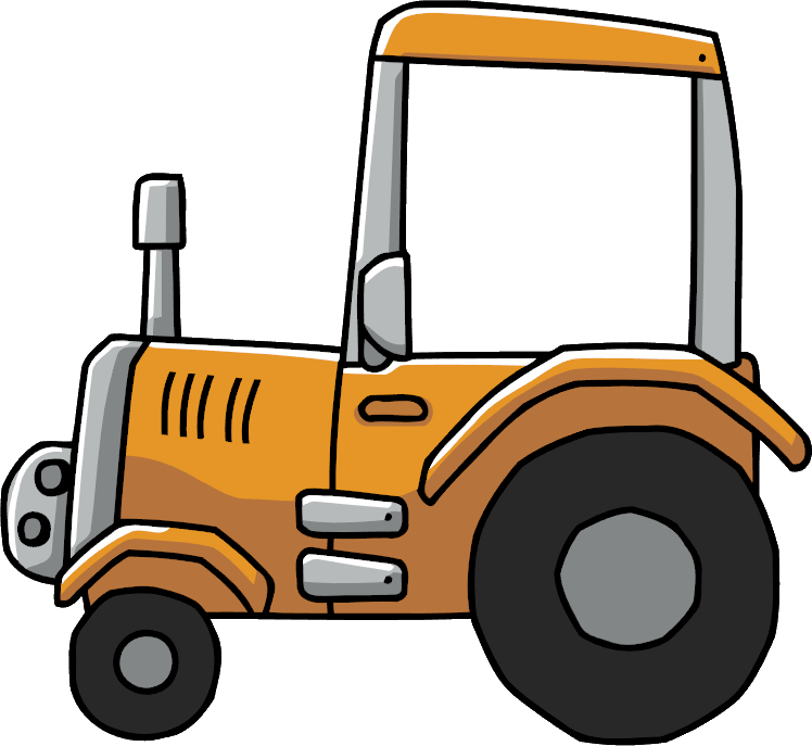 Cartoon Orange Tractor.png