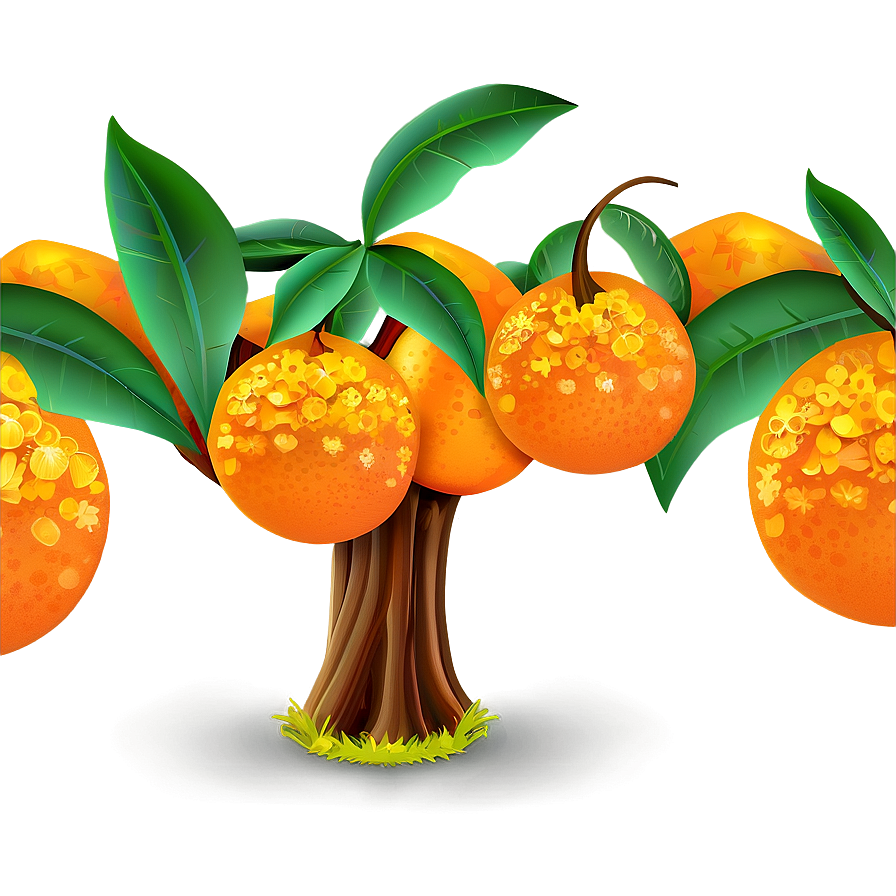 Cartoon Orange Tree Png 06132024